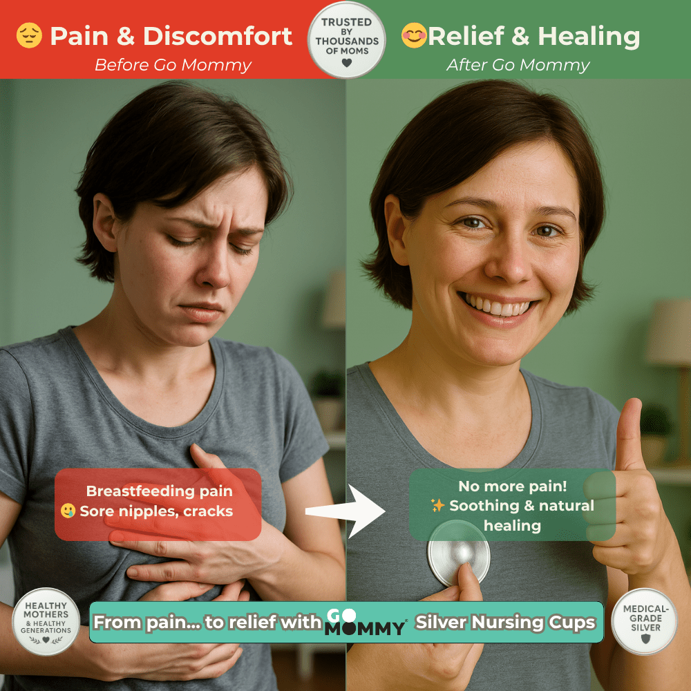 GO MOMMY® Silver Nursing Cups - Go Mommy