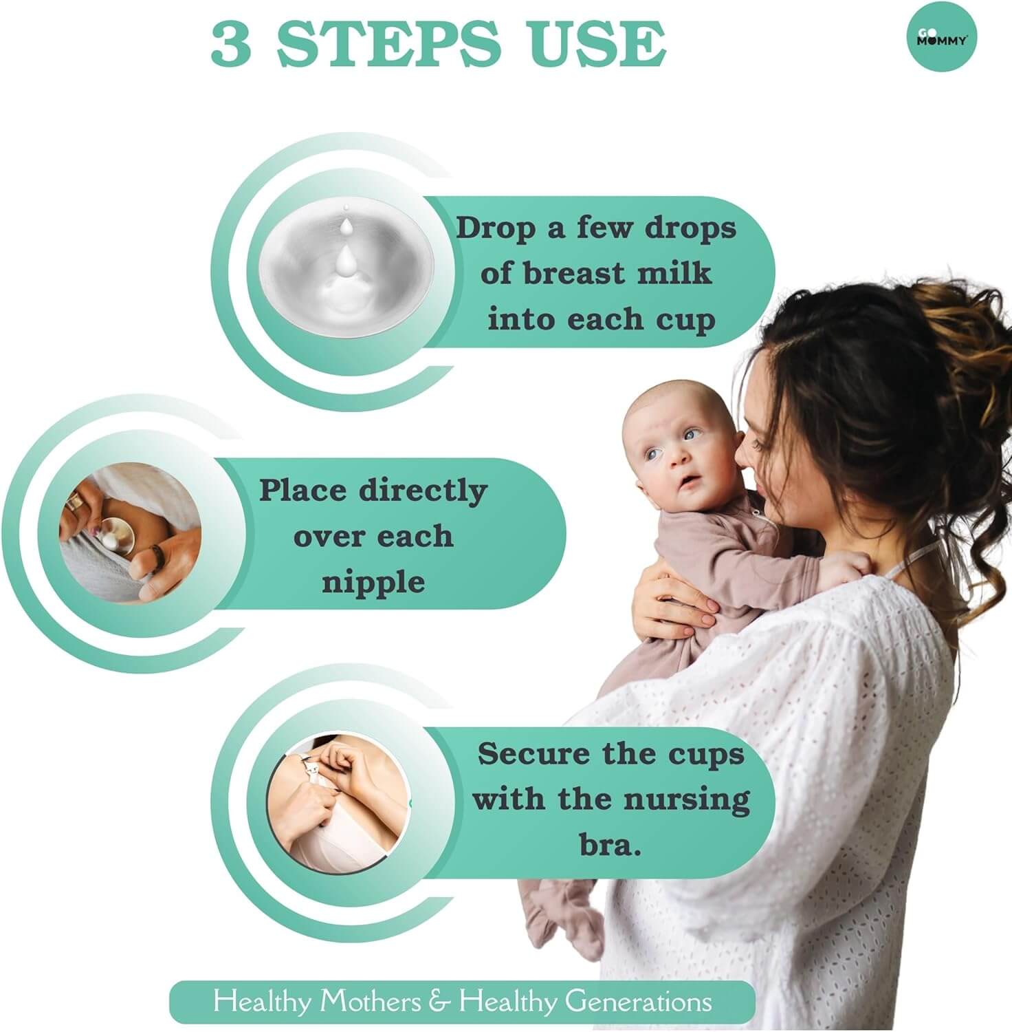 Go Mommy silver nipple covers