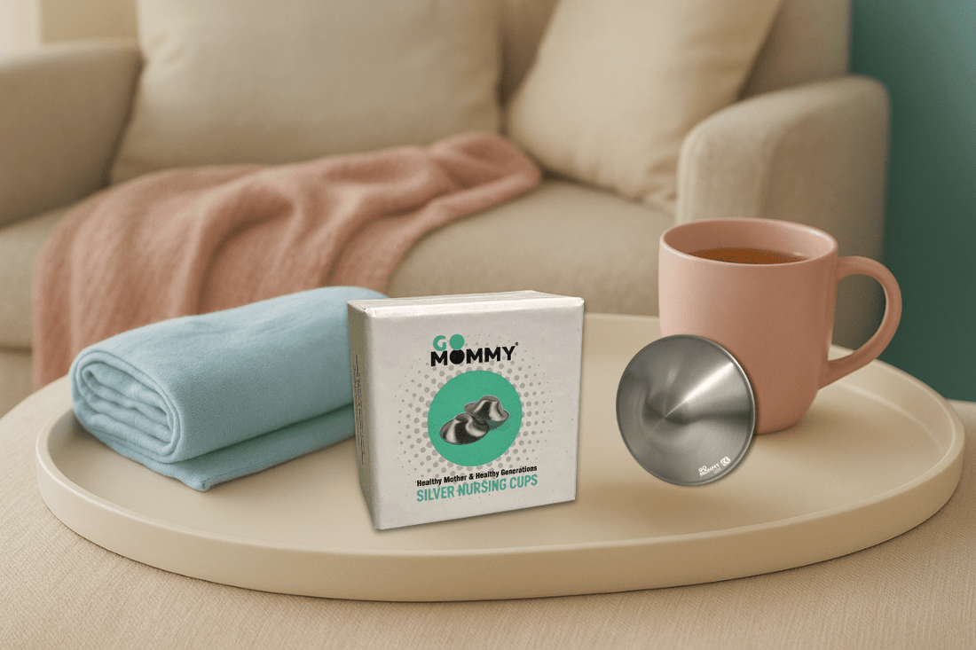 925 Sterling Silver Nipple Cups Soothe Sore Nipple Naturally - Go Mommy