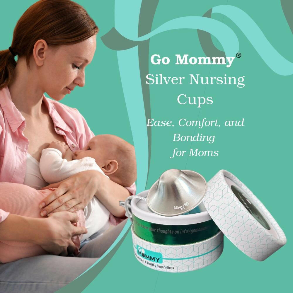 GO MOMMY® Silver Nursing Cups.