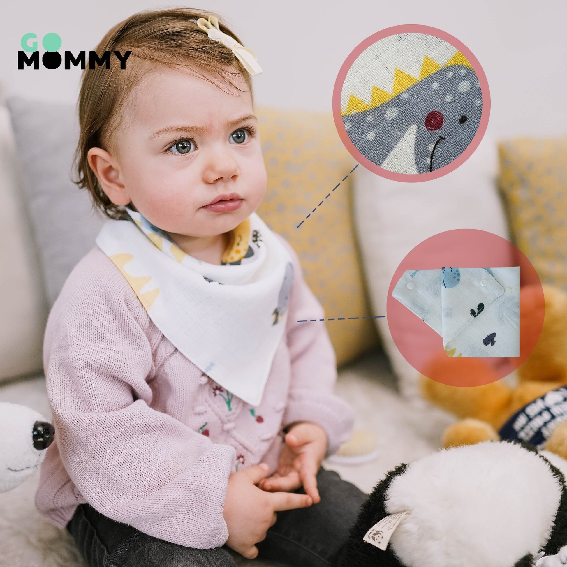 Go Mommy Bandana Bibs For Happy Kids.