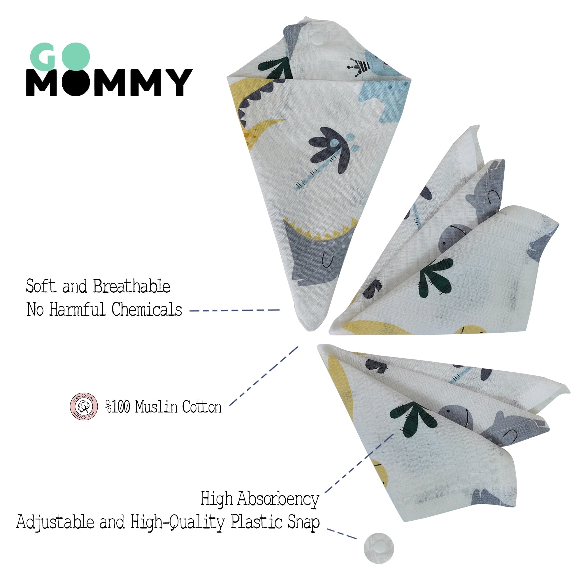 Go Mommy Bandana Bibs For Happy Kids - Go Mommy