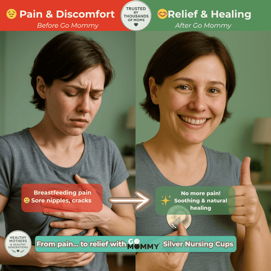 GO MOMMY® Silver Nursing Cups - Go Mommy