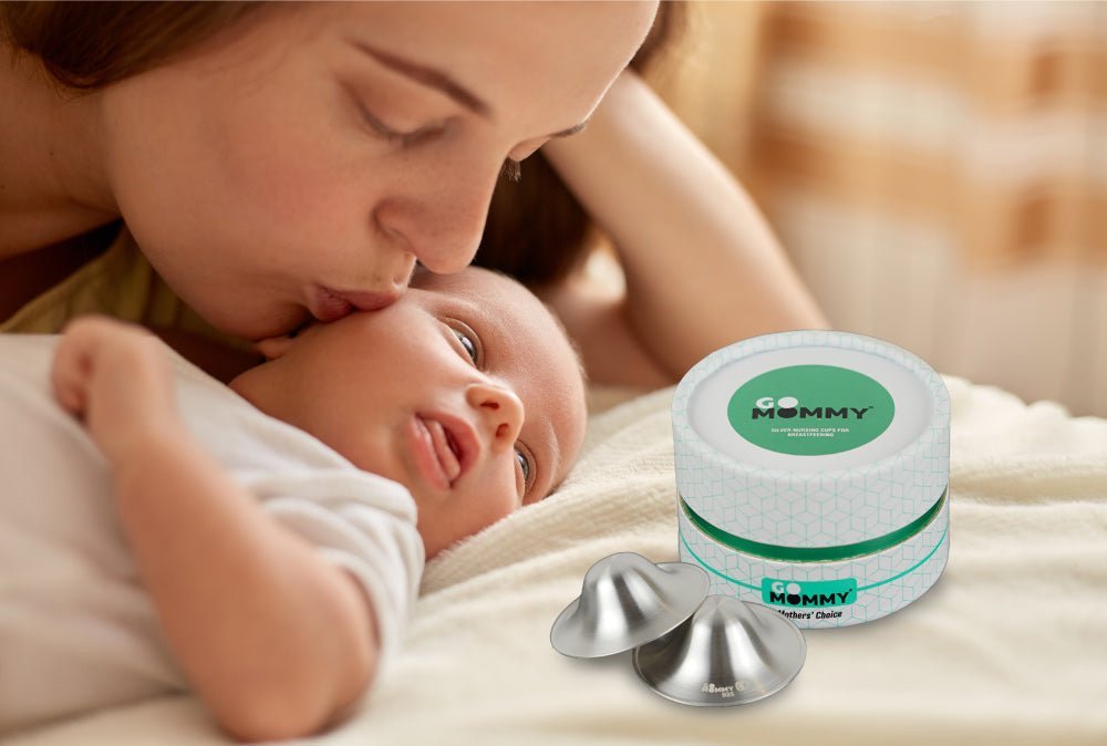 GO MOMMY® Silver Nursing Cups.