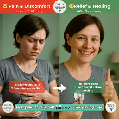 GO MOMMY® Silver Nursing Cups - Go Mommy