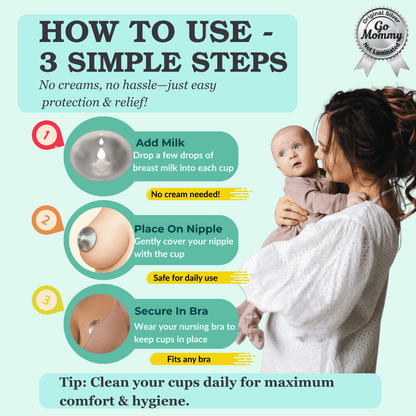 GO MOMMY® Silver Nursing Cups - Go Mommy