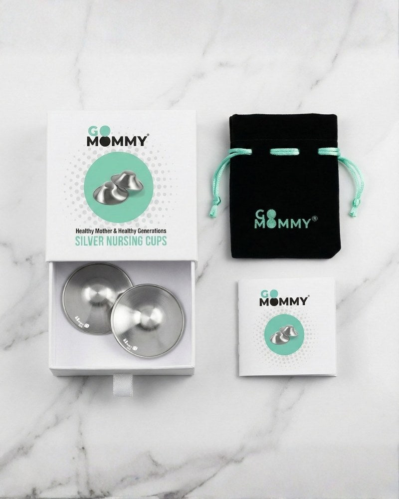 GO MOMMY® Silver Nursing Cups — Natural, DrugFree Nipple Relief - Go Mommy