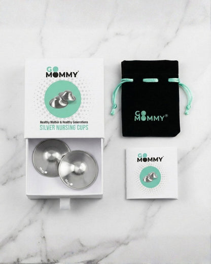 GO MOMMY® Silver Nursing Cups — Natural, DrugFree Nipple Relief - Go Mommy