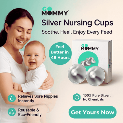 GO MOMMY® Silver Nursing Cups – Natural Nipple Relief (Regular/XL) - Go Mommy